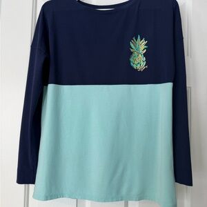 Lilly Pulitzer XS Navy and Turquoise Top